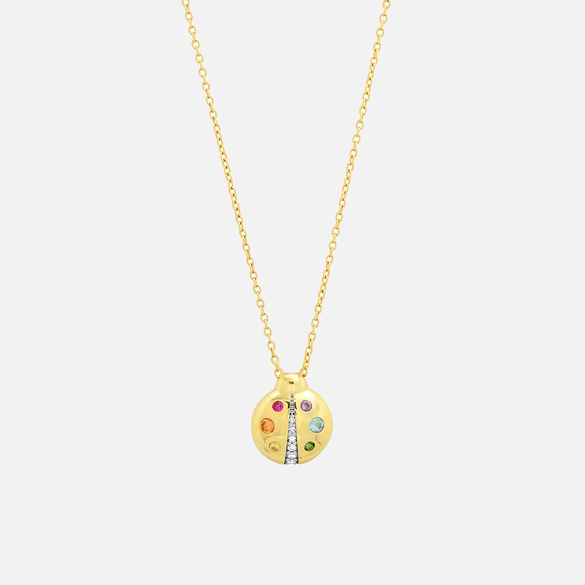 Multi Colored Baby Ladybug Necklace