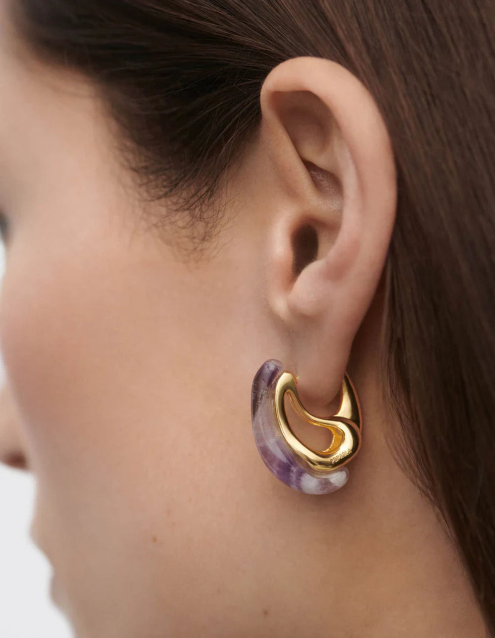 Amethyst Brisa Hoops by PDPaola - At Present Jewelry