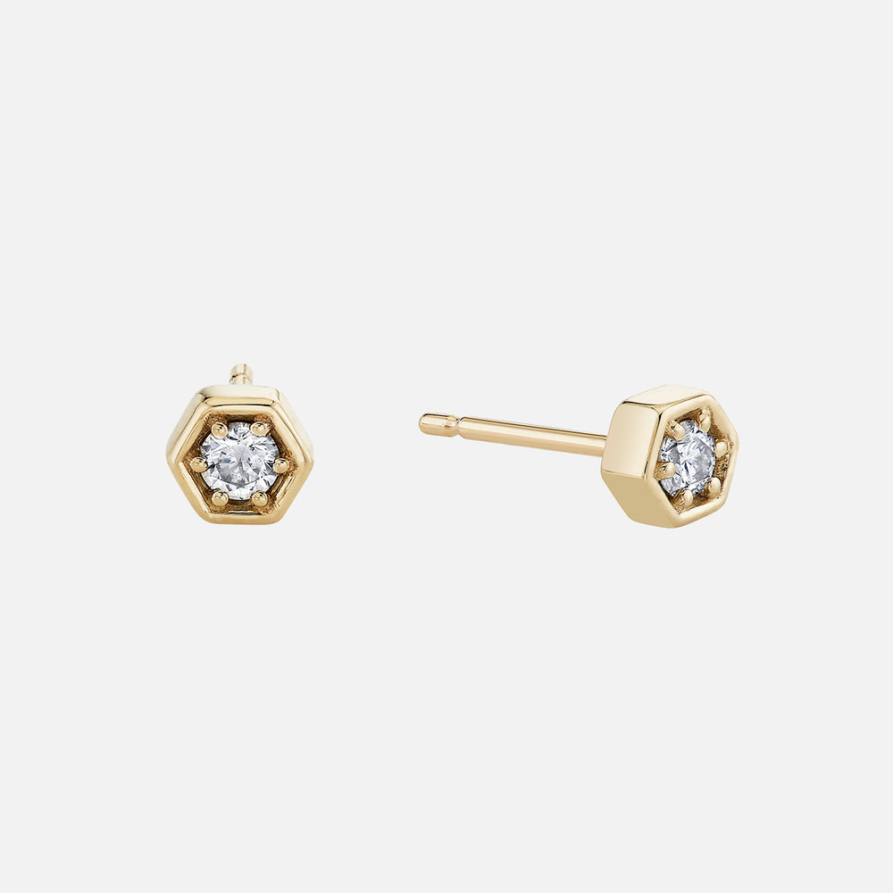 Diamond Hex Studs by Ariel Gordon Jewelry - At Present Jewelry