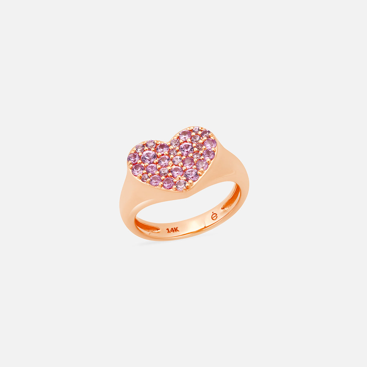 Pink Sapphire Smushed Heart Pinky Ring