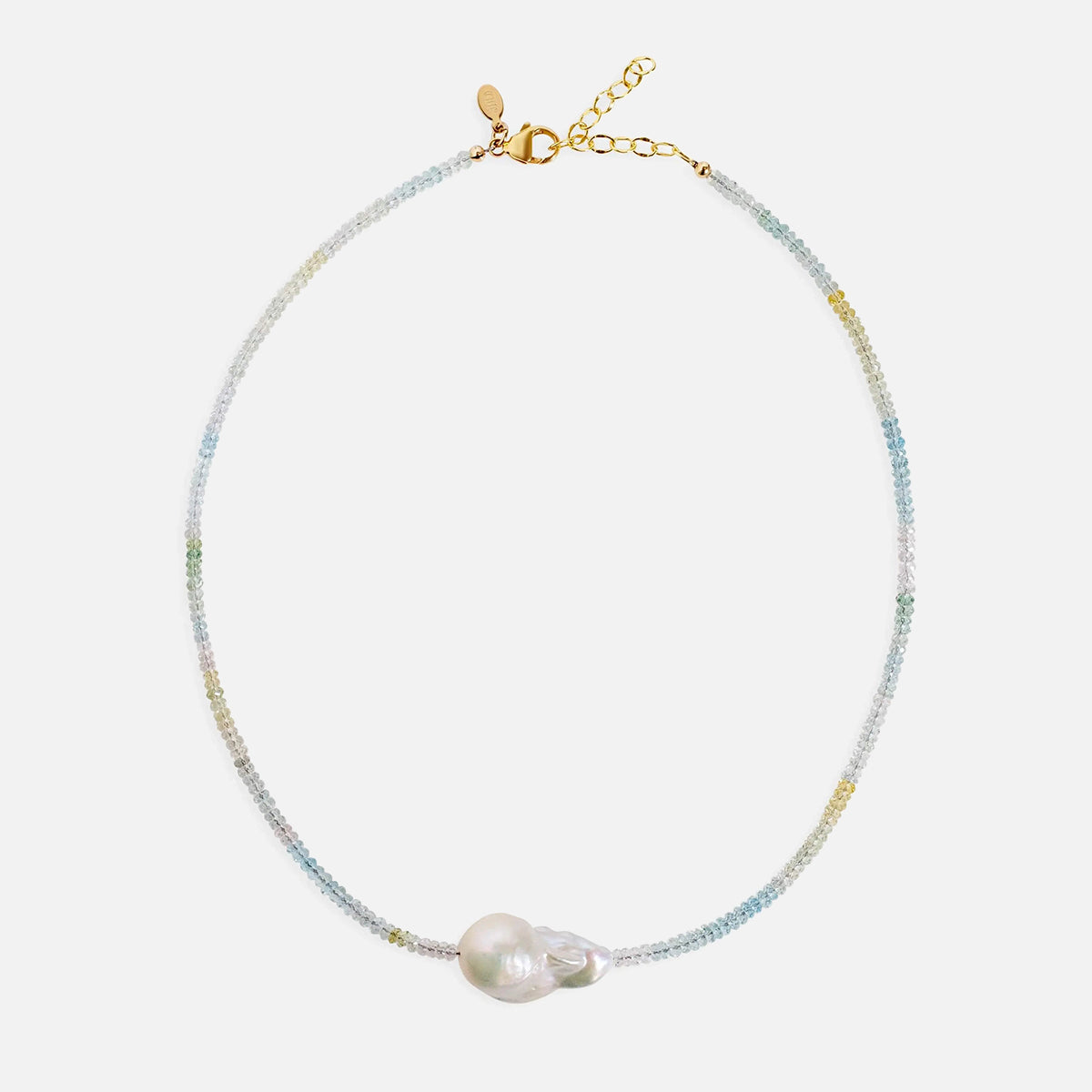 Ombre Aquamarine Baroque Pearl Necklace