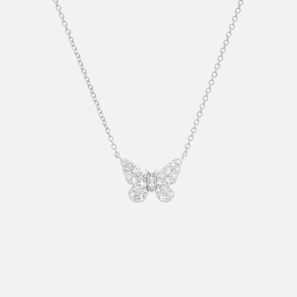 Mini Diamond Butterfly Necklace by Eriness - At Present Jewelry