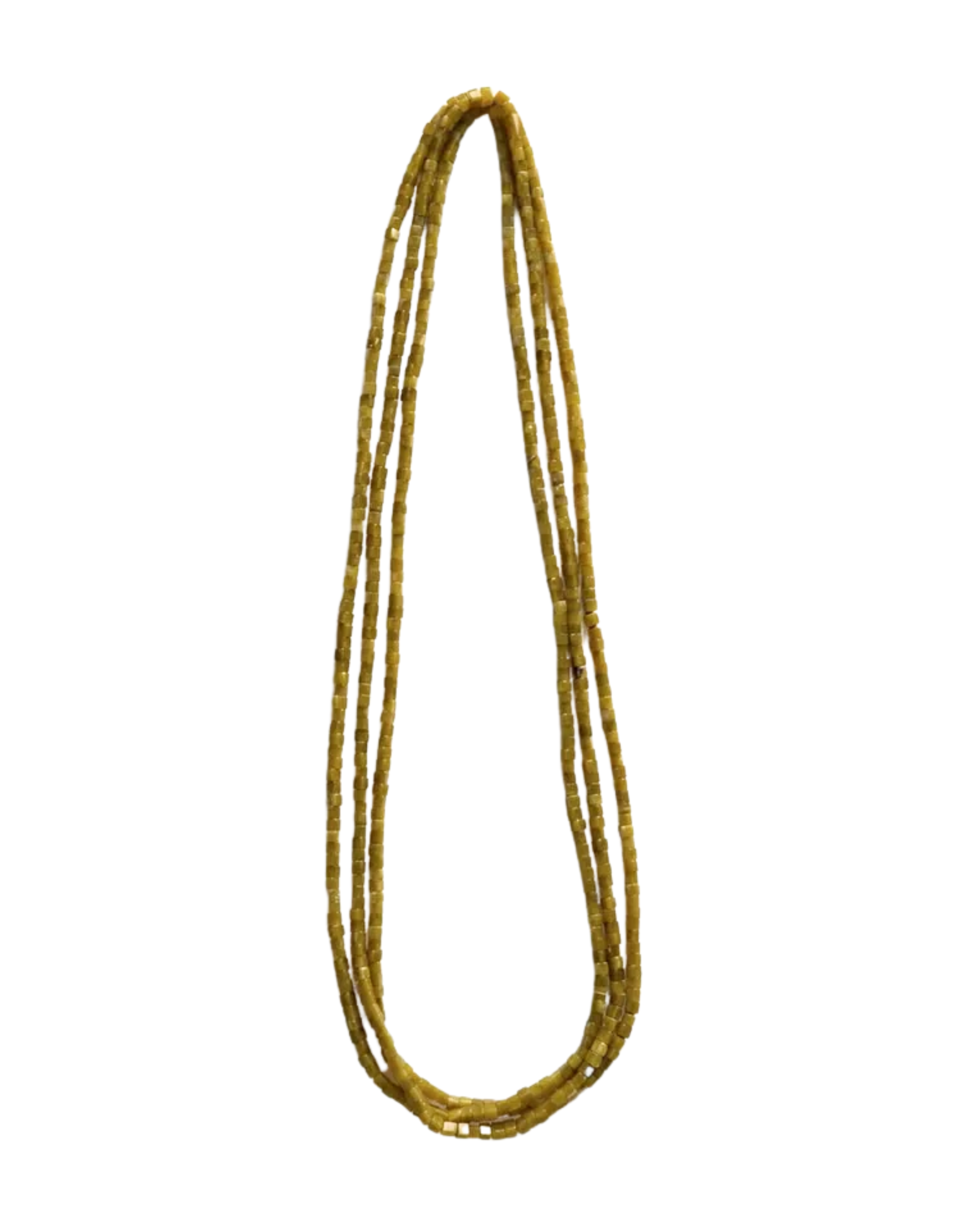 Olive Jade Cube Opera Necklace