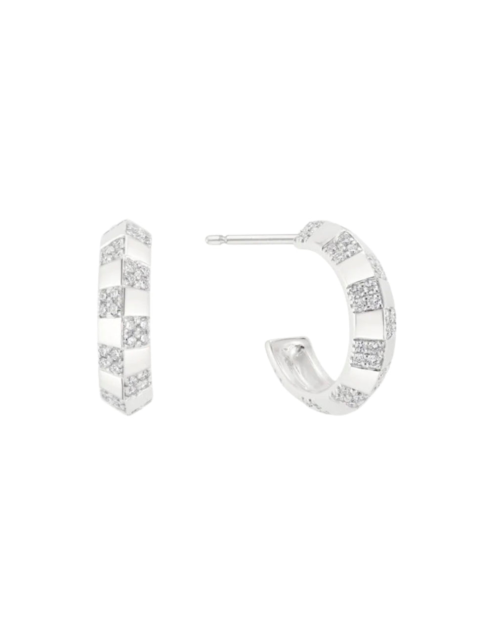 Pinstripe Strength Knife Edge Diamond Earrings