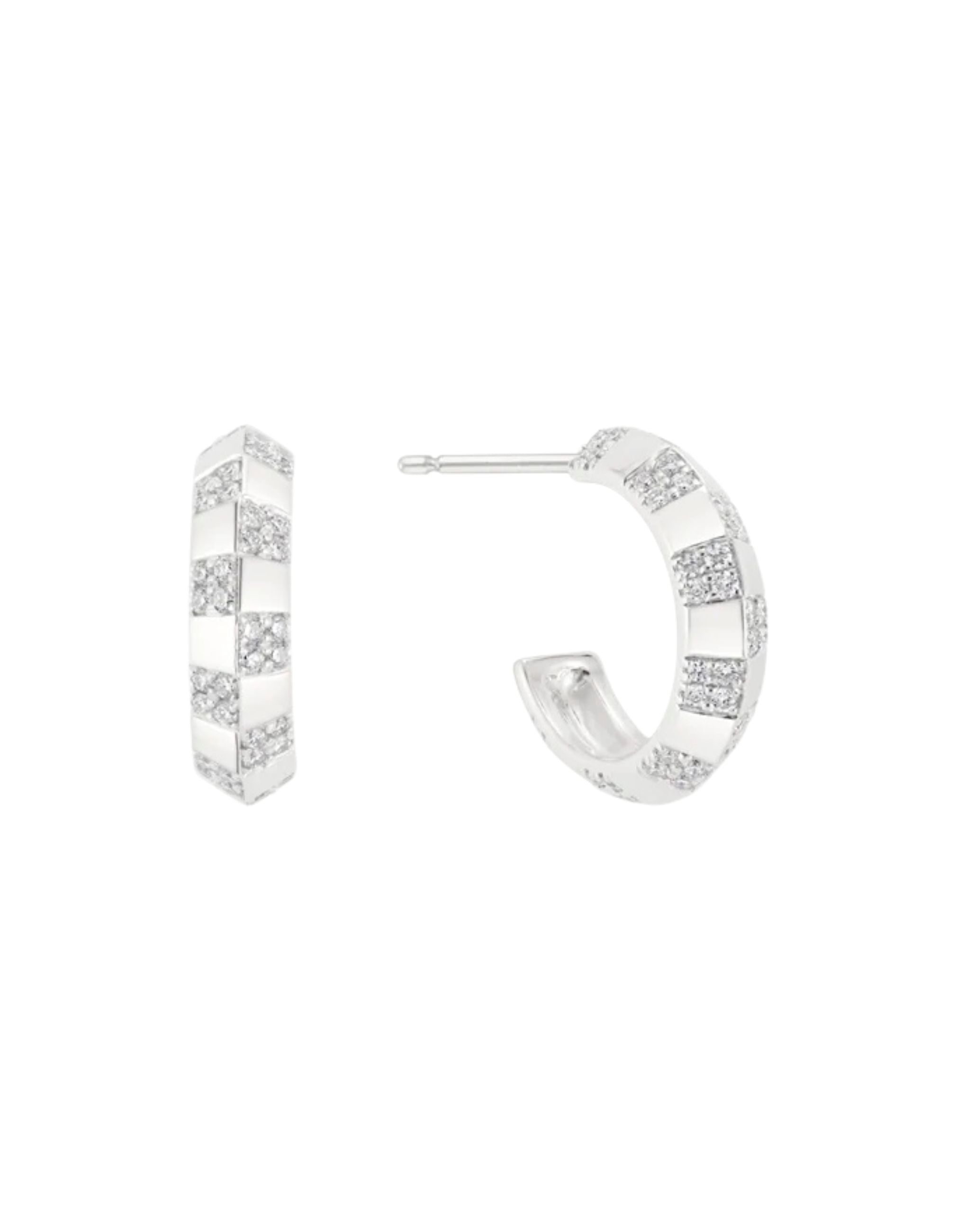 Pinstripe Strength Knife Edge Diamond Earrings