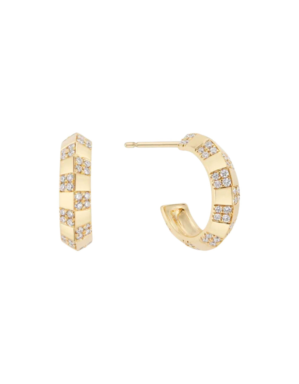 Pinstripe Strength Knife Edge Diamond Earrings