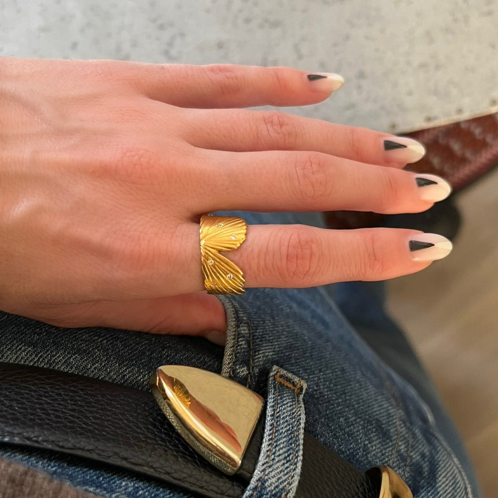 Wing Wrap Ring, 22k Gold by James Banks Design - At Present Jewelry