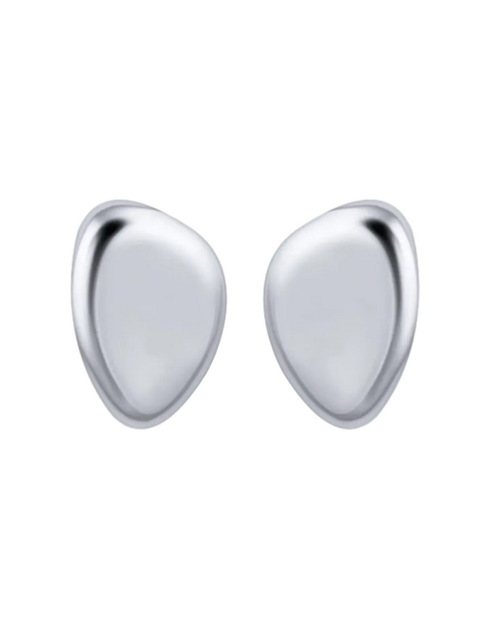 Small Oval Earrings, Silver by Christina Caruso - At Present Jewelry
