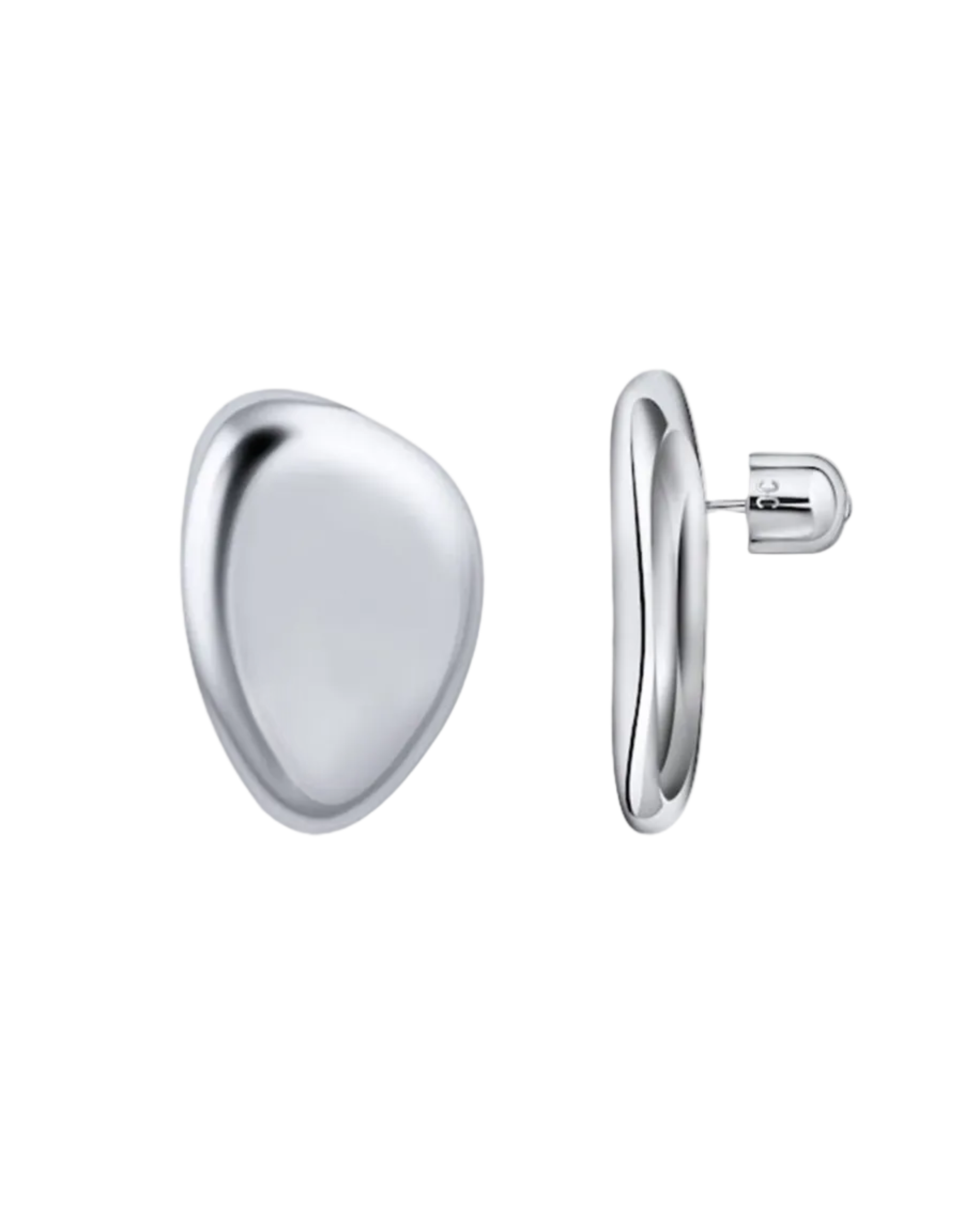 Small Oval Earrings, Silver by Christina Caruso - At Present Jewelry