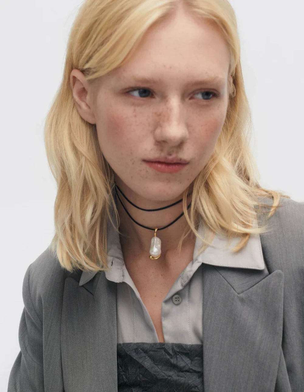 Dana Leather &amp; Pearl Choker by PDPaola - At Present Jewelry