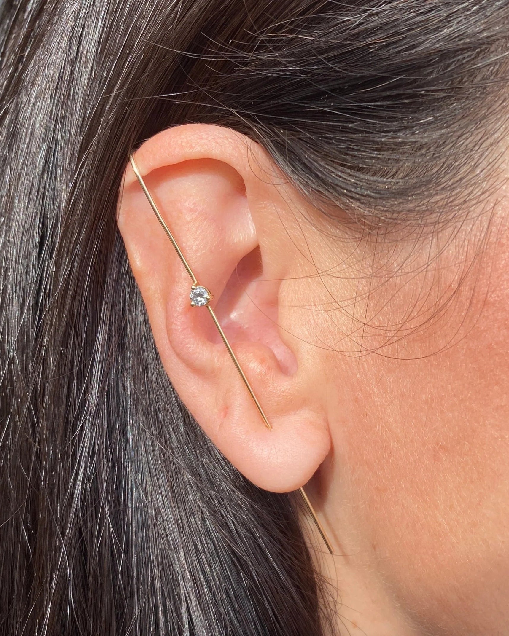 Precious Gem Needle Earring by Labulgara - At Present Jewelry