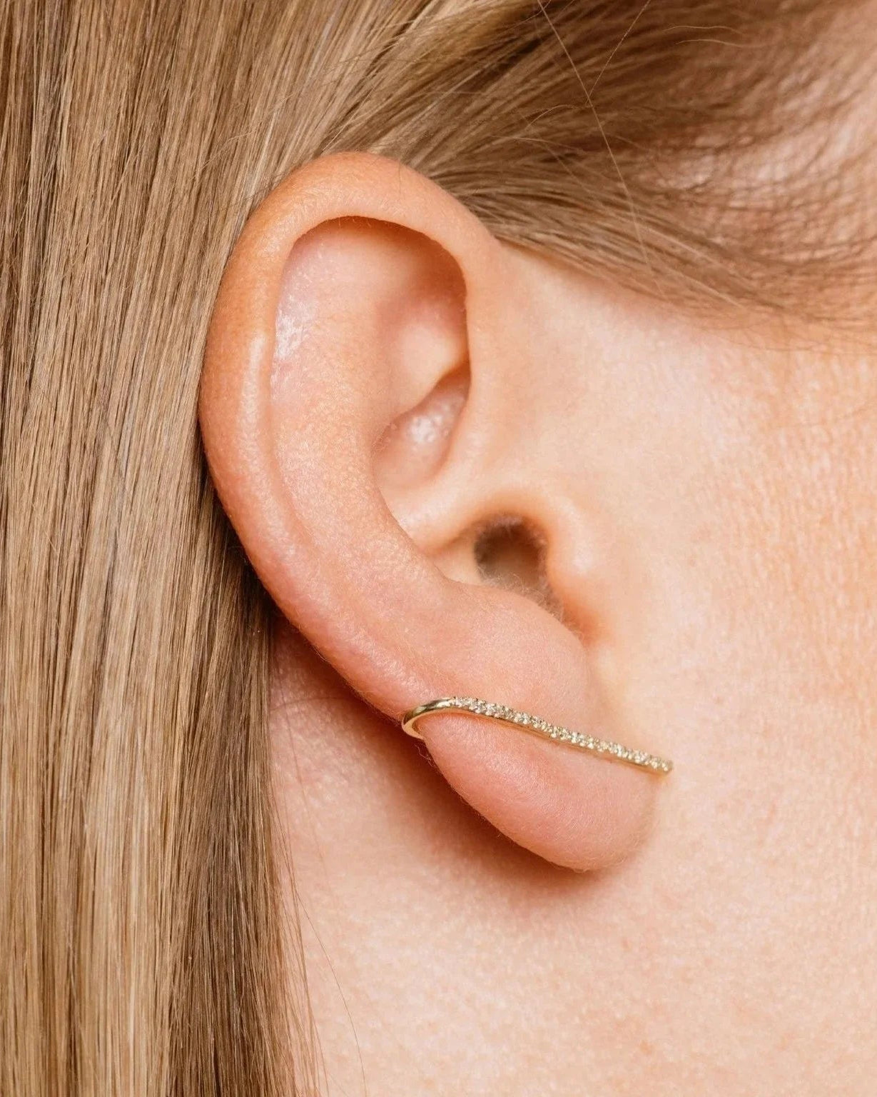 Diamond Crusader Earlobe Line Cuff by Labulgara - At Present Jewelry