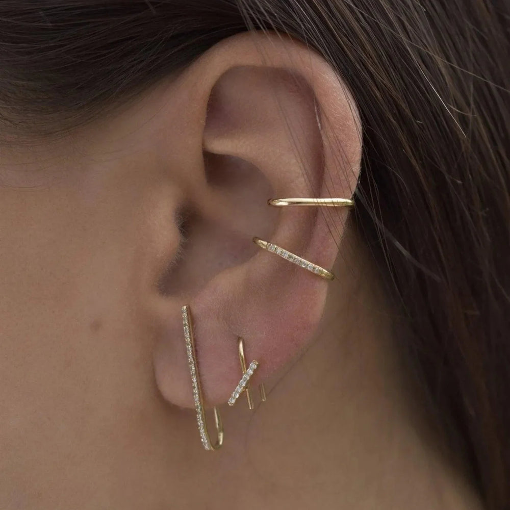 Diamond Crusader Earlobe Line Cuff by Labulgara - At Present Jewelry