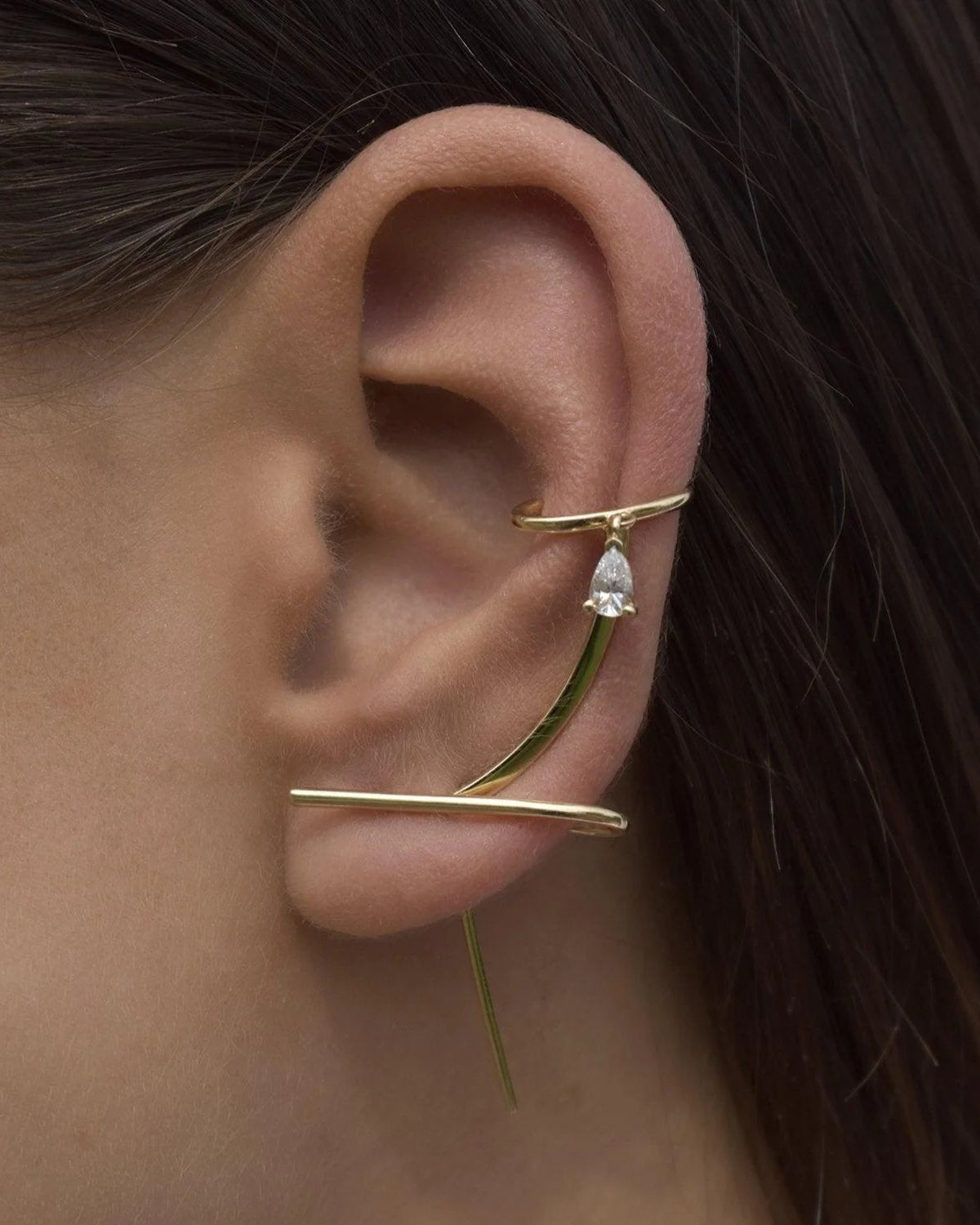 Solid Crusader Earlobe Line Cuff by Labulgara - At Present Jewelry