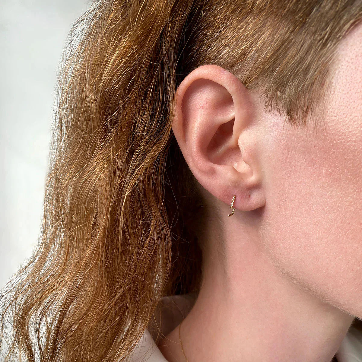 Diamond Open Claw Hoop by Labulgara - At Present Jewelry