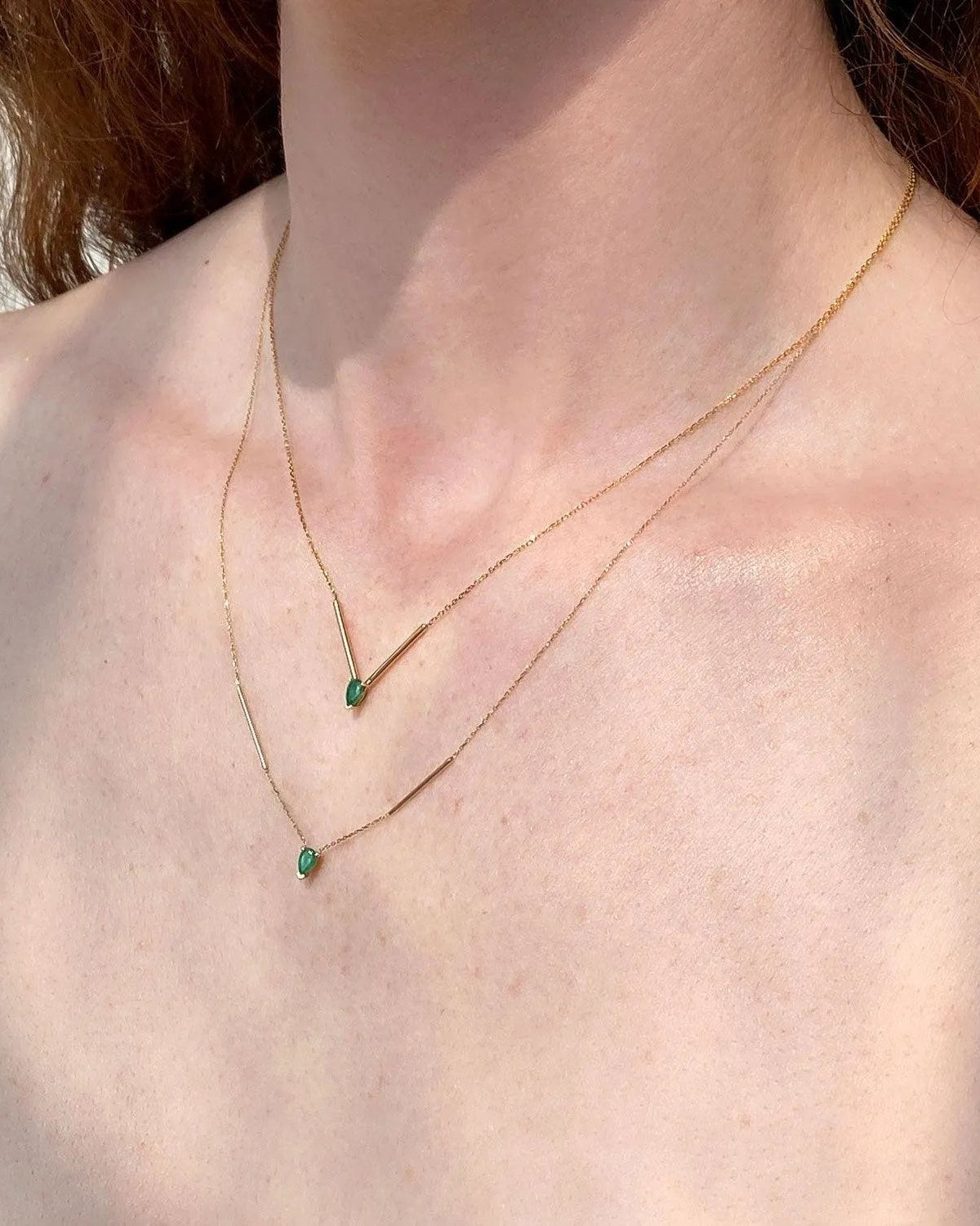 Deconstructed Bar Gold Necklace by Labulgara - At Present Jewelry
