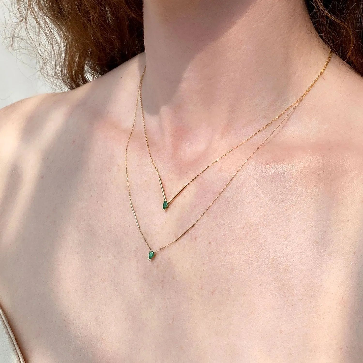 Deconstructed Bar Gold Necklace by Labulgara - At Present Jewelry
