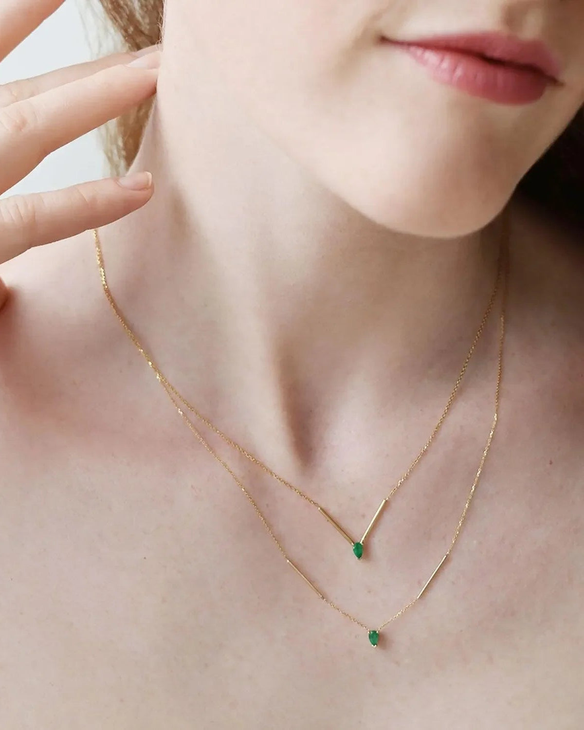Deconstructed Bar Gold Necklace by Labulgara - At Present Jewelry
