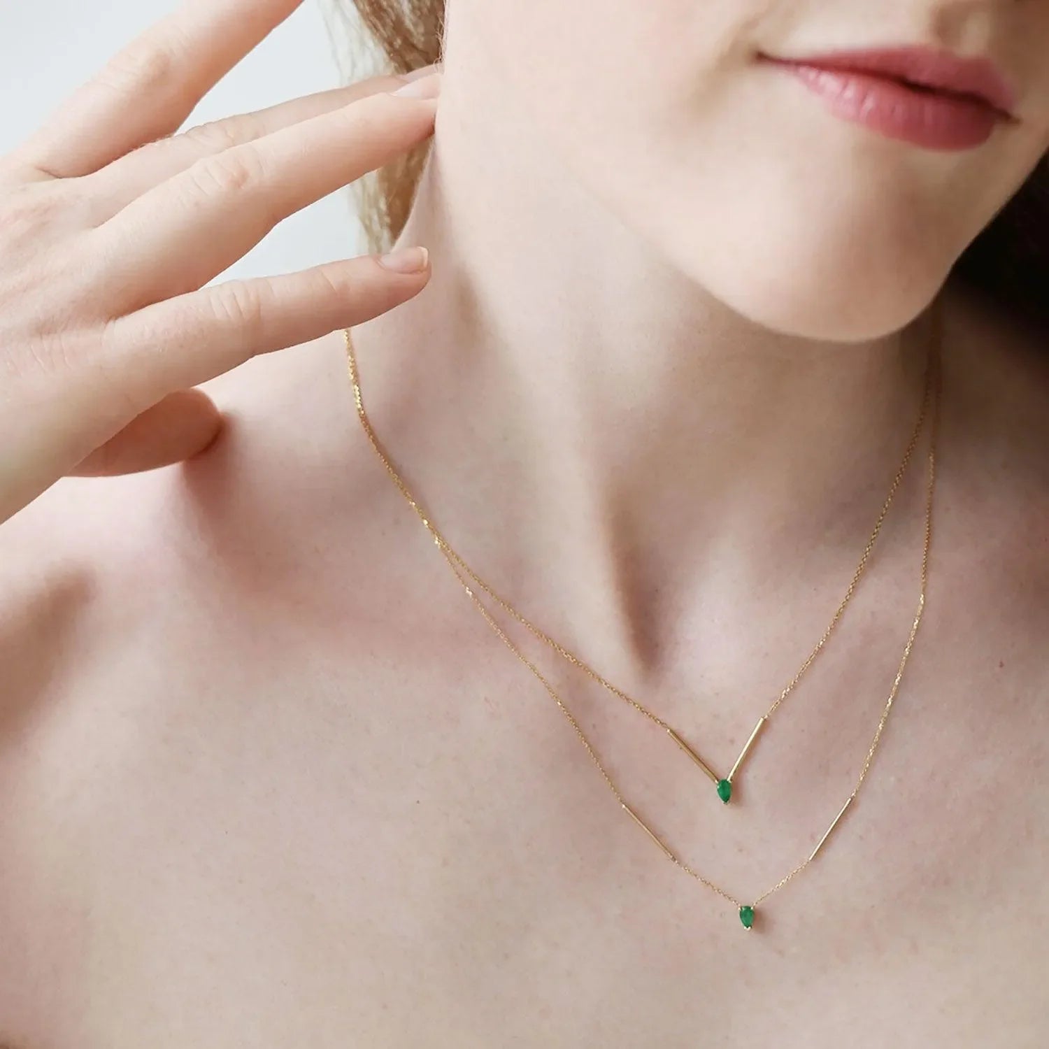 Deconstructed Bar Gold Necklace by Labulgara - At Present Jewelry