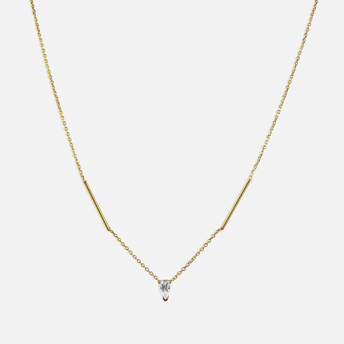 Deconstructed Bar Gold Necklace by Labulgara - At Present Jewelry