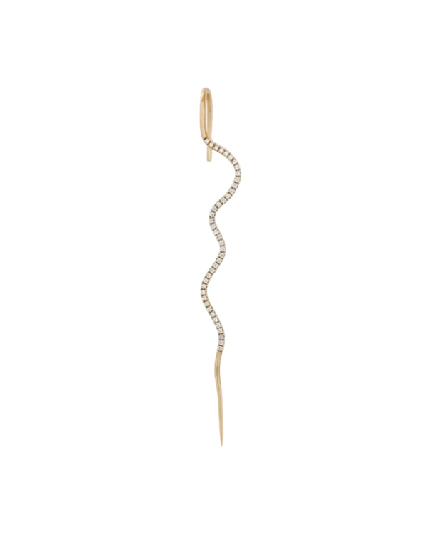 Pave Diamond Wave Needle Earring by Labulgara - At Present Jewelry