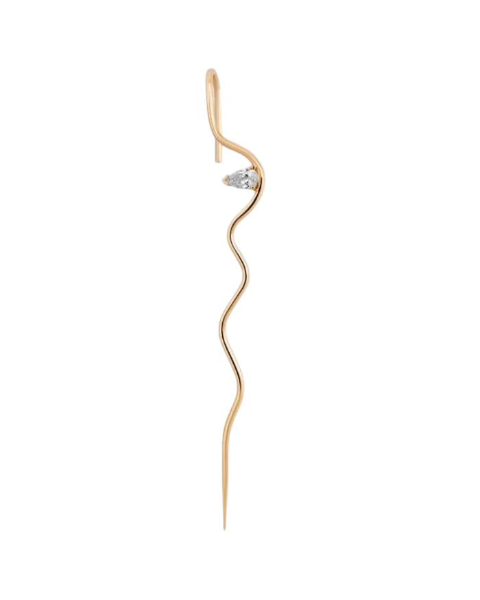 Diamond Splash Wave Needle Earring by Labulgara - At Present Jewelry