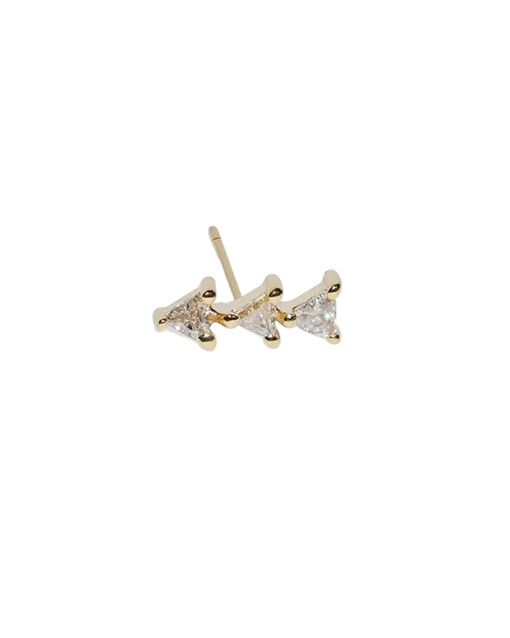 Flat Back Diamond Trio Stud Earring by Labulgara - At Present Jewelry