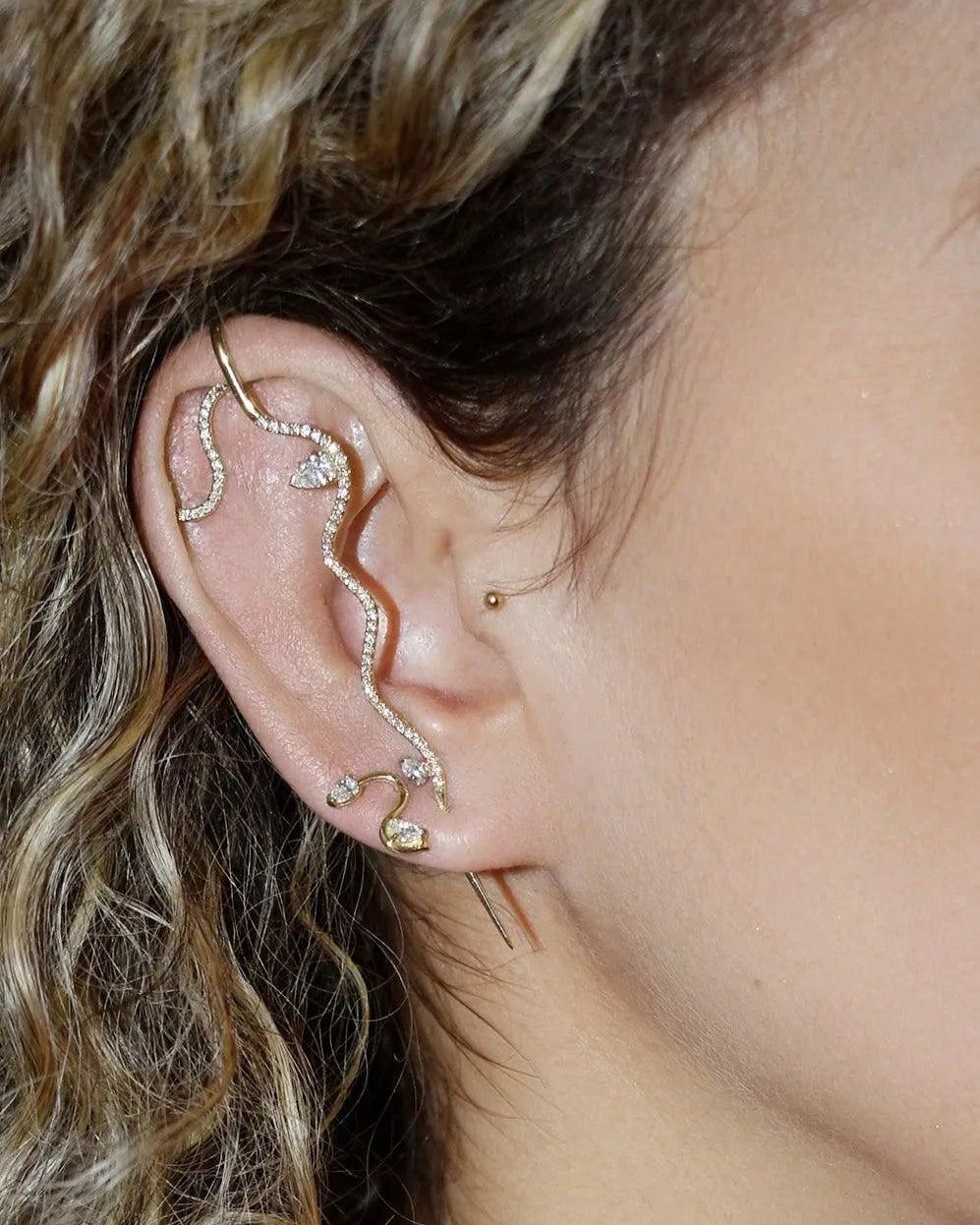 Diamond Pave Nalu Stud Earring by Labulgara - At Present Jewelry