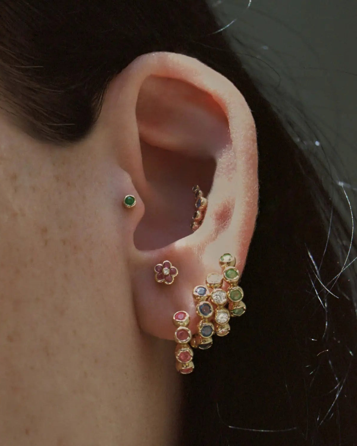 Bezel Flower Stud by Pamela Love - At Present Jewelry