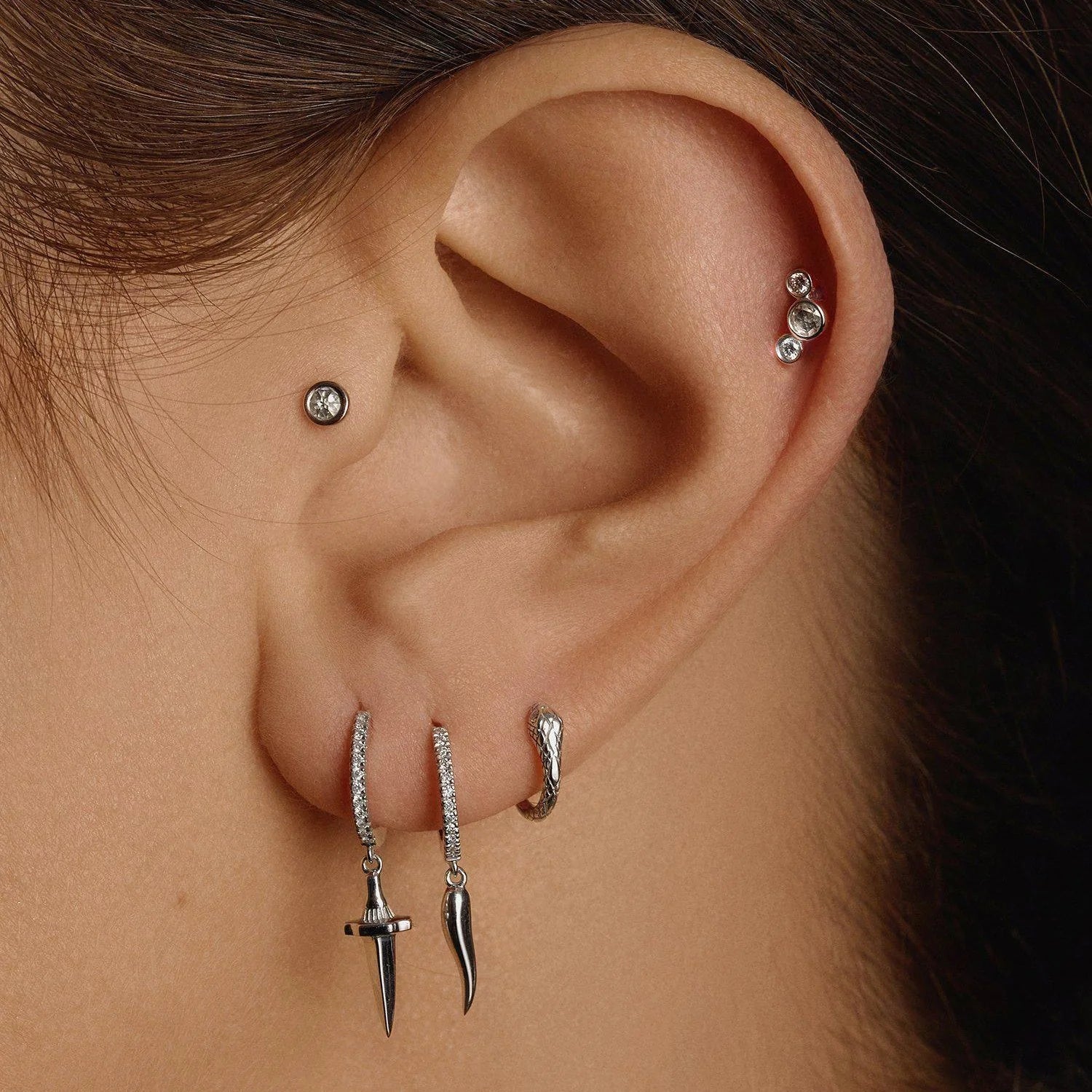 6mm Serpent Clicker, White Gold by Pamela Love - At Present Jewelry