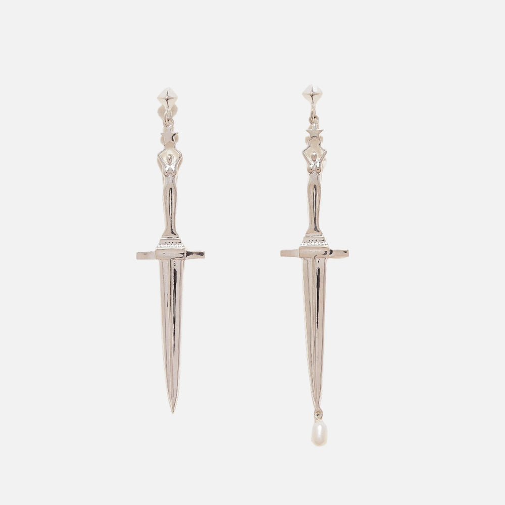 Dagger Earrings, Silver by Pamela Love - At Present Jewelry