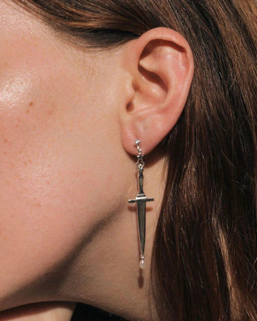 Dagger Earrings, Silver by Pamela Love - At Present Jewelry