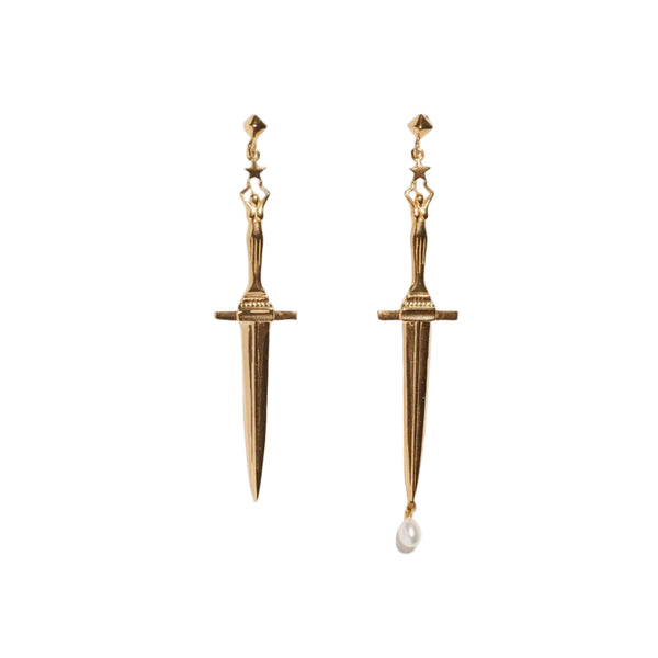 Dagger Earrings, Gold by Pamela Love - At Present Jewelry