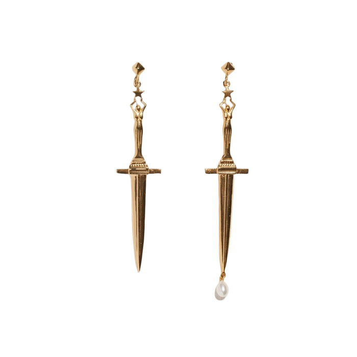 Dagger Earrings, Gold by Pamela Love - At Present Jewelry