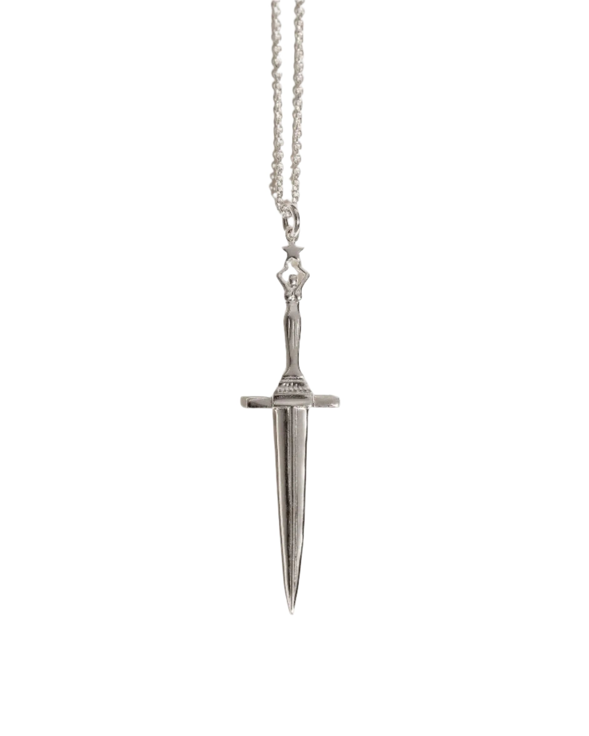 At Present Jewelry - Sterling Silver Dagger Pendant Necklace