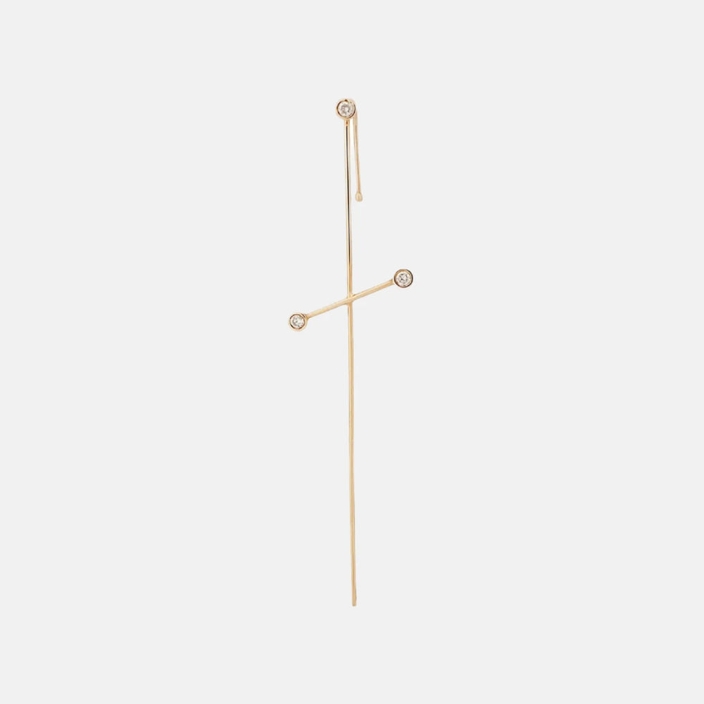 Diamond Three Pointer Needle Earring by Labulgara - At Present Jewelry