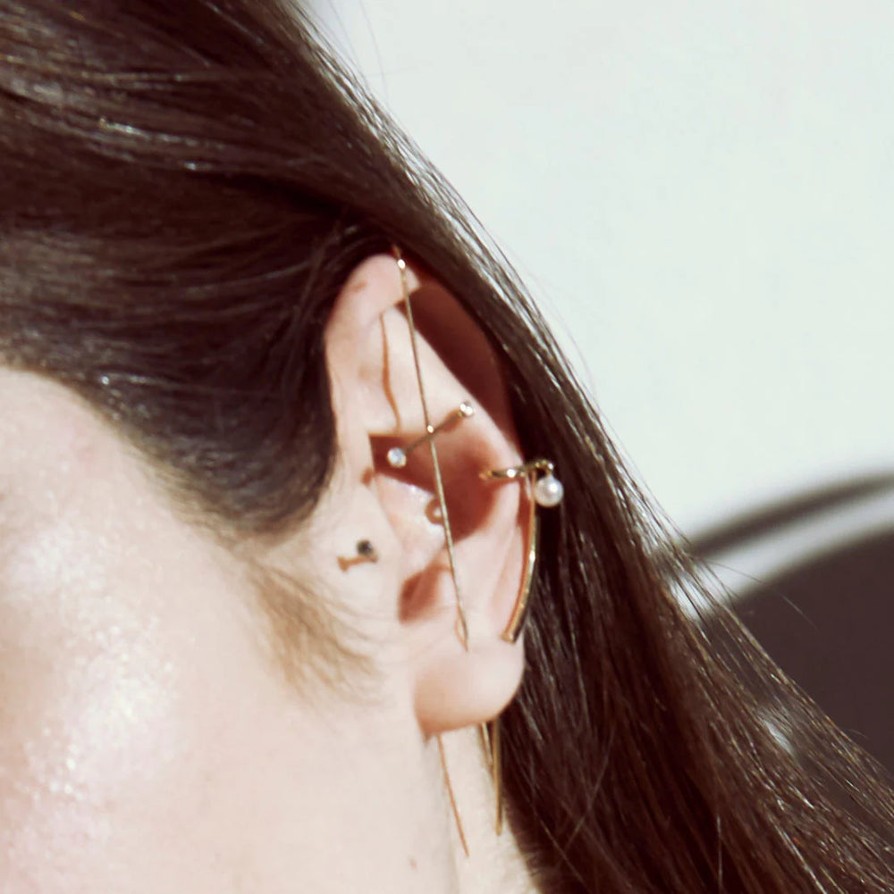 Diamond Three Pointer Needle Earring by Labulgara - At Present Jewelry