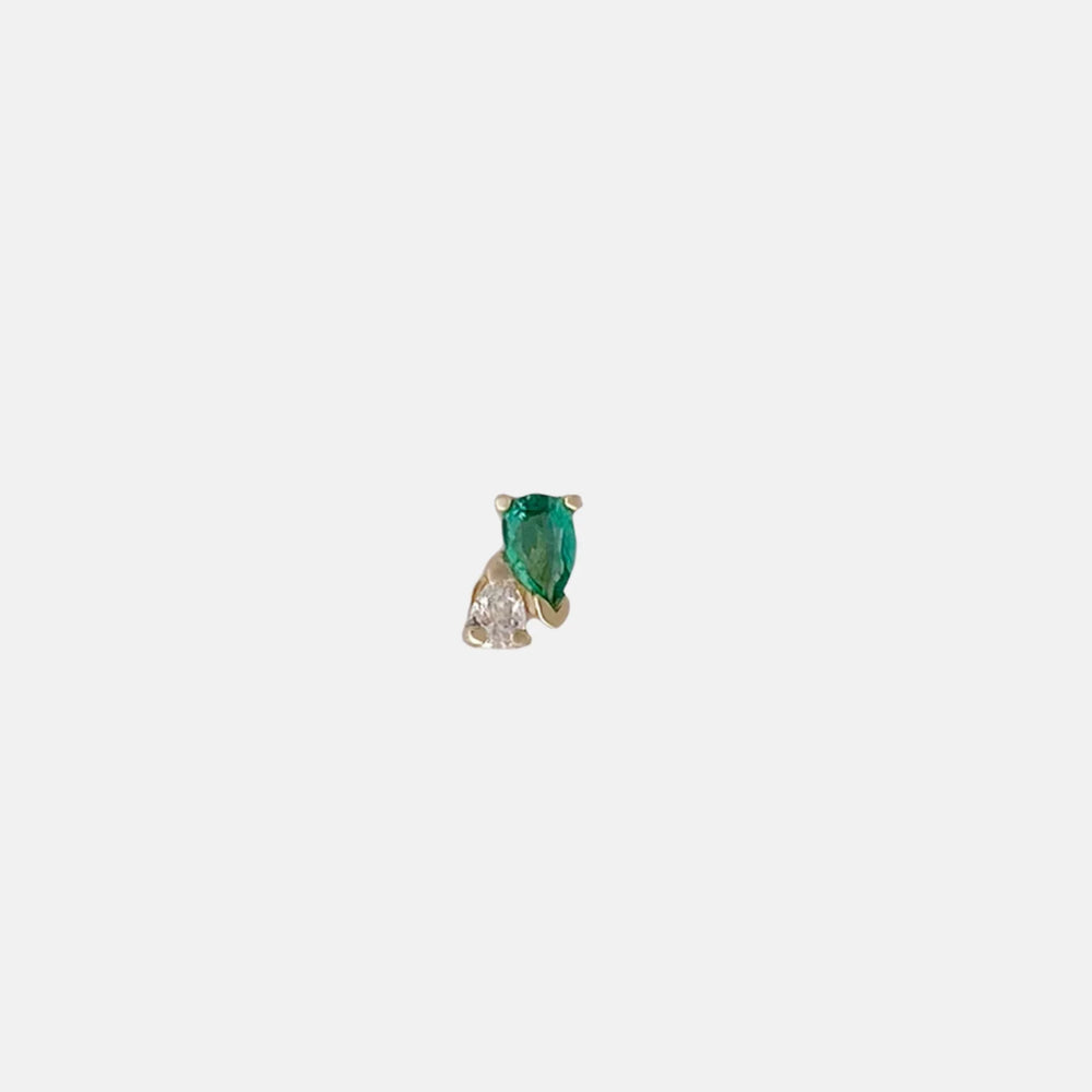 Me and You Emerald Stud by Labulgara - At Present Jewelry