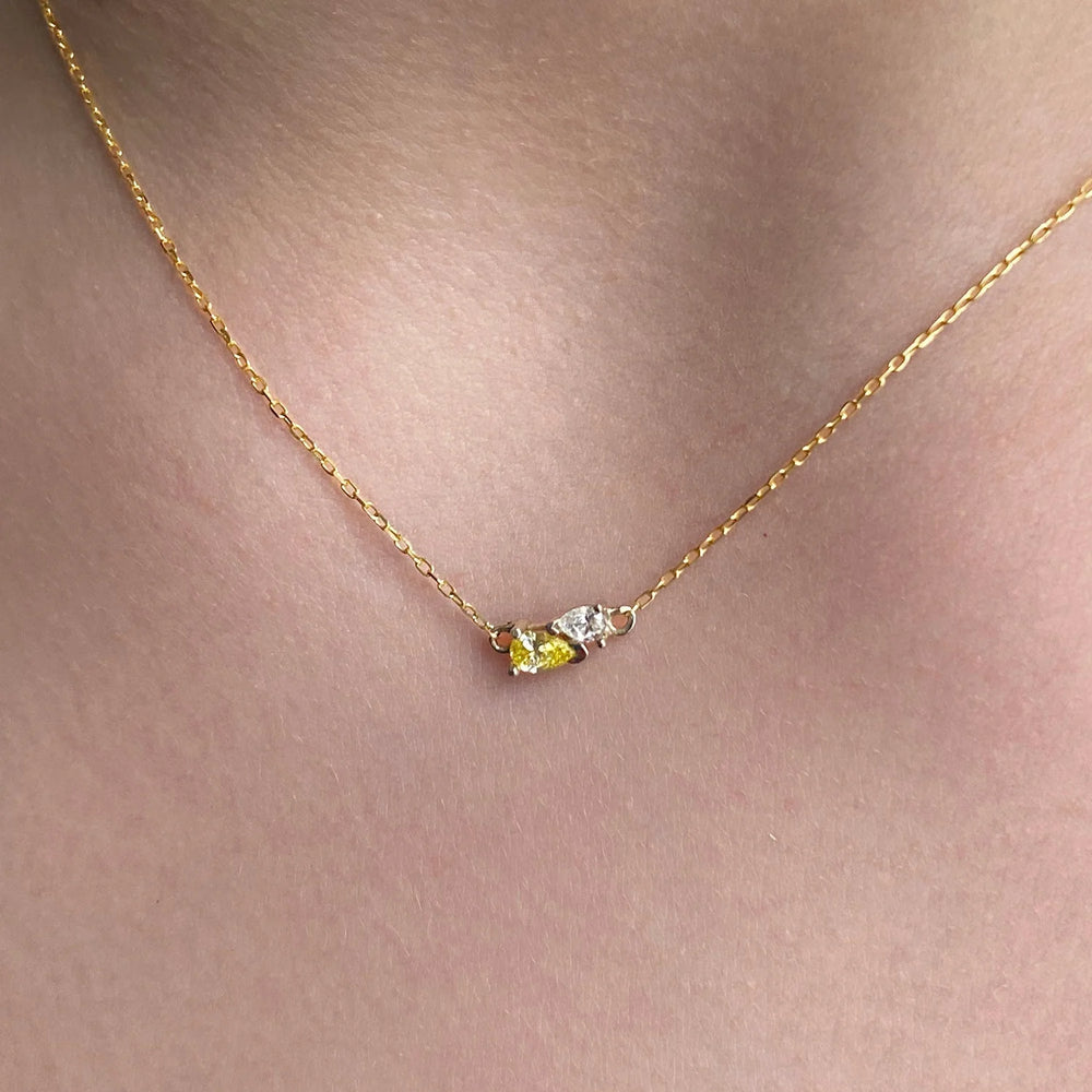 Me and You Canary Gold Necklace by Labulgara - At Present Jewelry