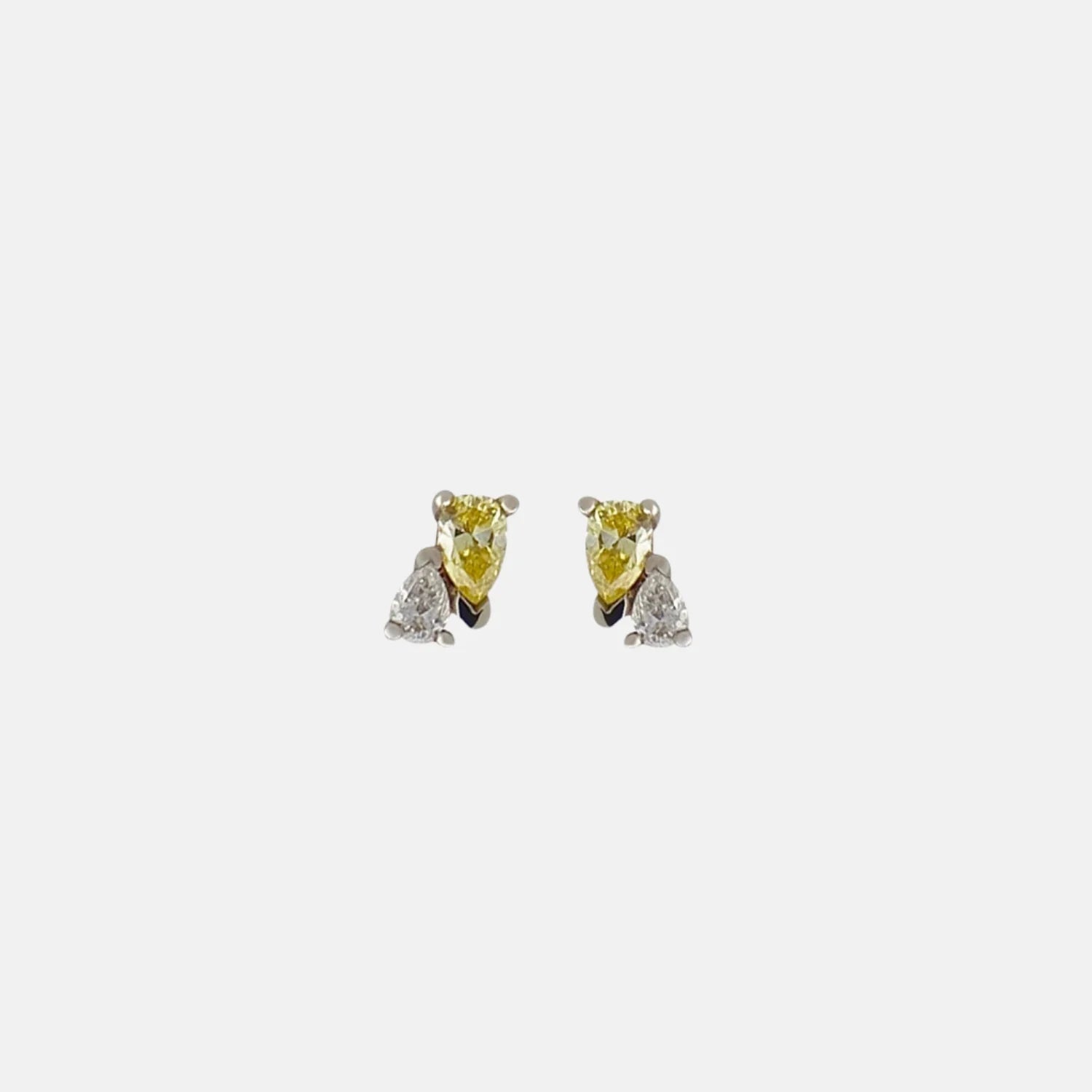 Me and You Canary Diamond Stud by Labulgara - At Present Jewelry