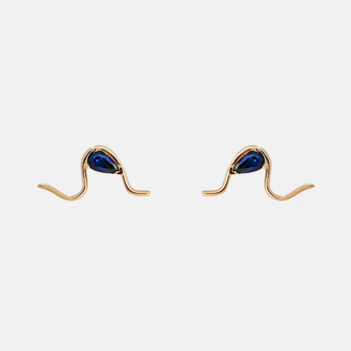 Sapphire Mumu Wave Stud Earring by Labulgara - At Present Jewelry