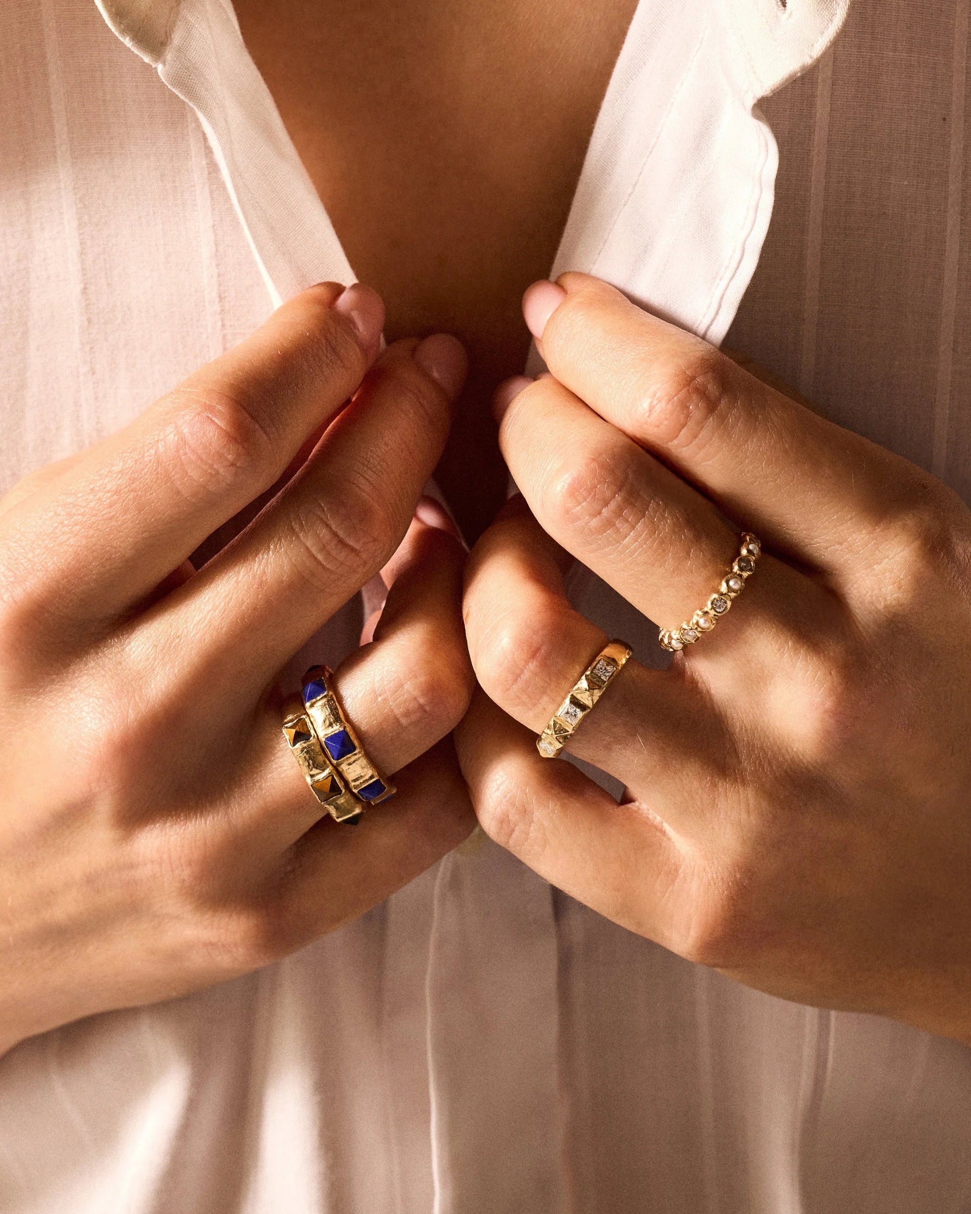 Stone Pyramid Band by Pamela Love - At Present Jewelry