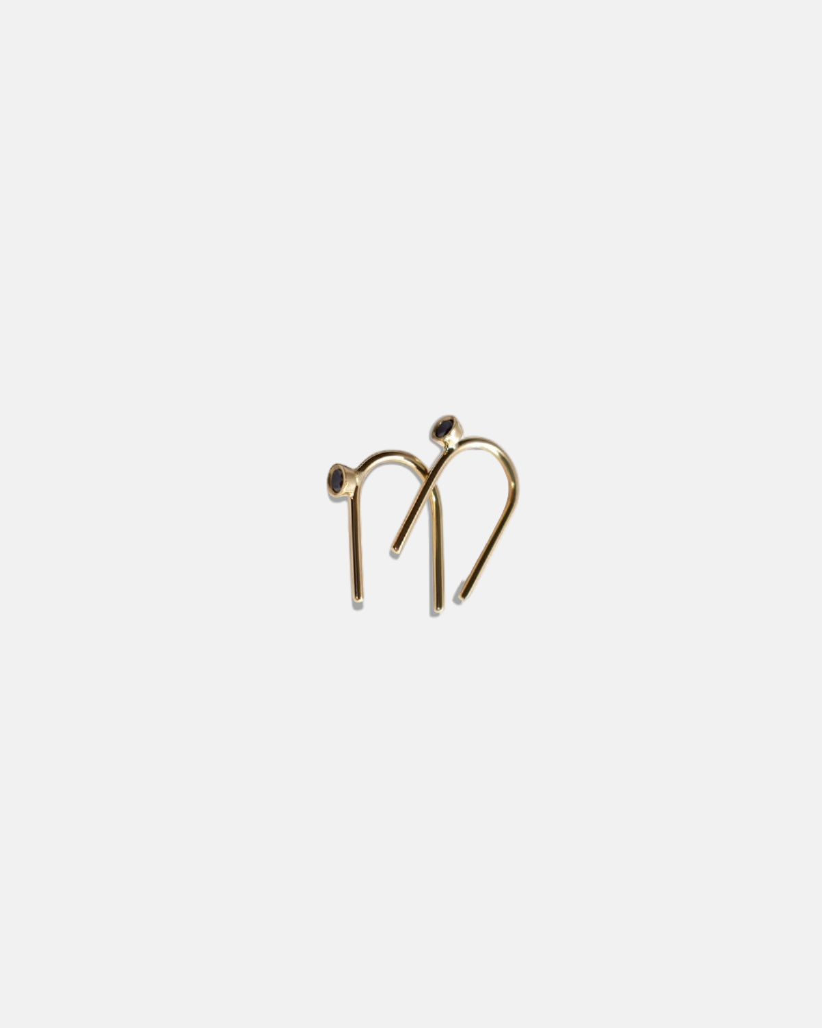 One Pointer Mini Thread Gold Earring by Labulgara - At Present Jewelry