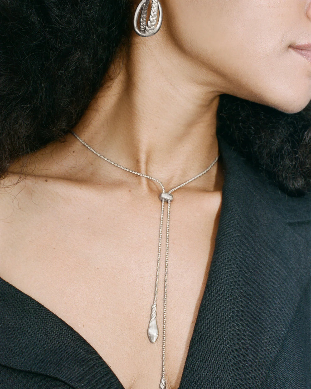 Ariadne Lariat, Silver by Pamela Love - At Present Jewelry