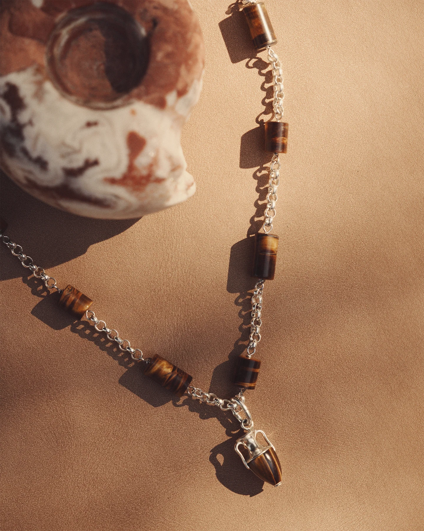 Astrid Necklace, Tiger&#039;s Eye by Pamela Love - At Present Jewelry