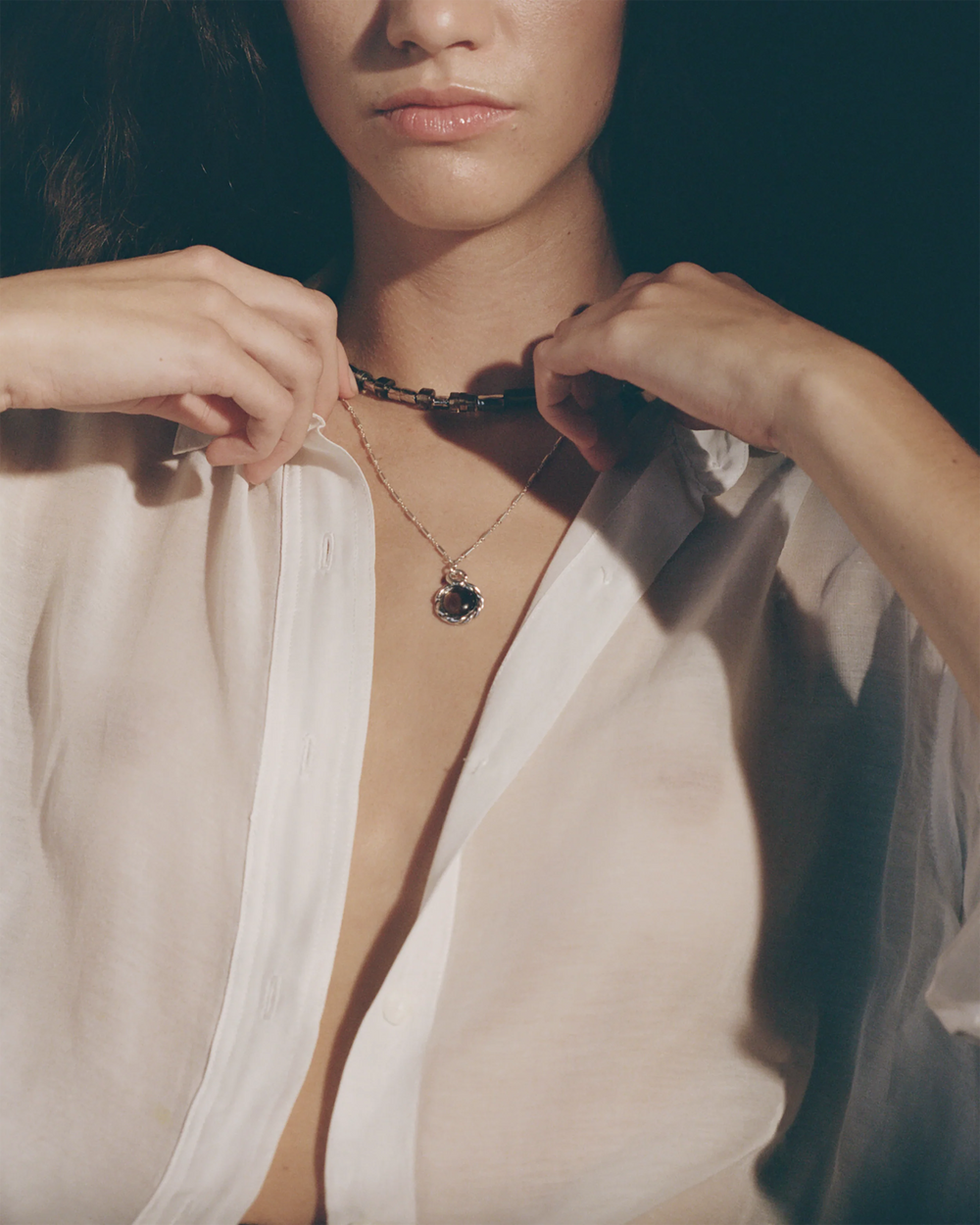 Valentine Necklace, Smoky Quartz by Pamela Love - At Present Jewelry