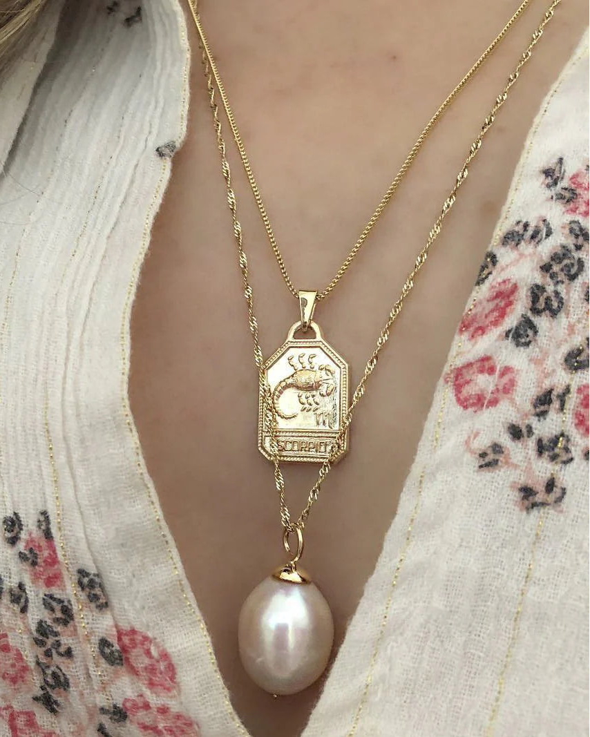 Baroque Pearl Drop Necklace by Ariel Gordon - At Present Jewelry