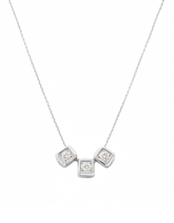 Triple Solitaire Code Pendant Necklace by James Banks Design - At Present Jewelry