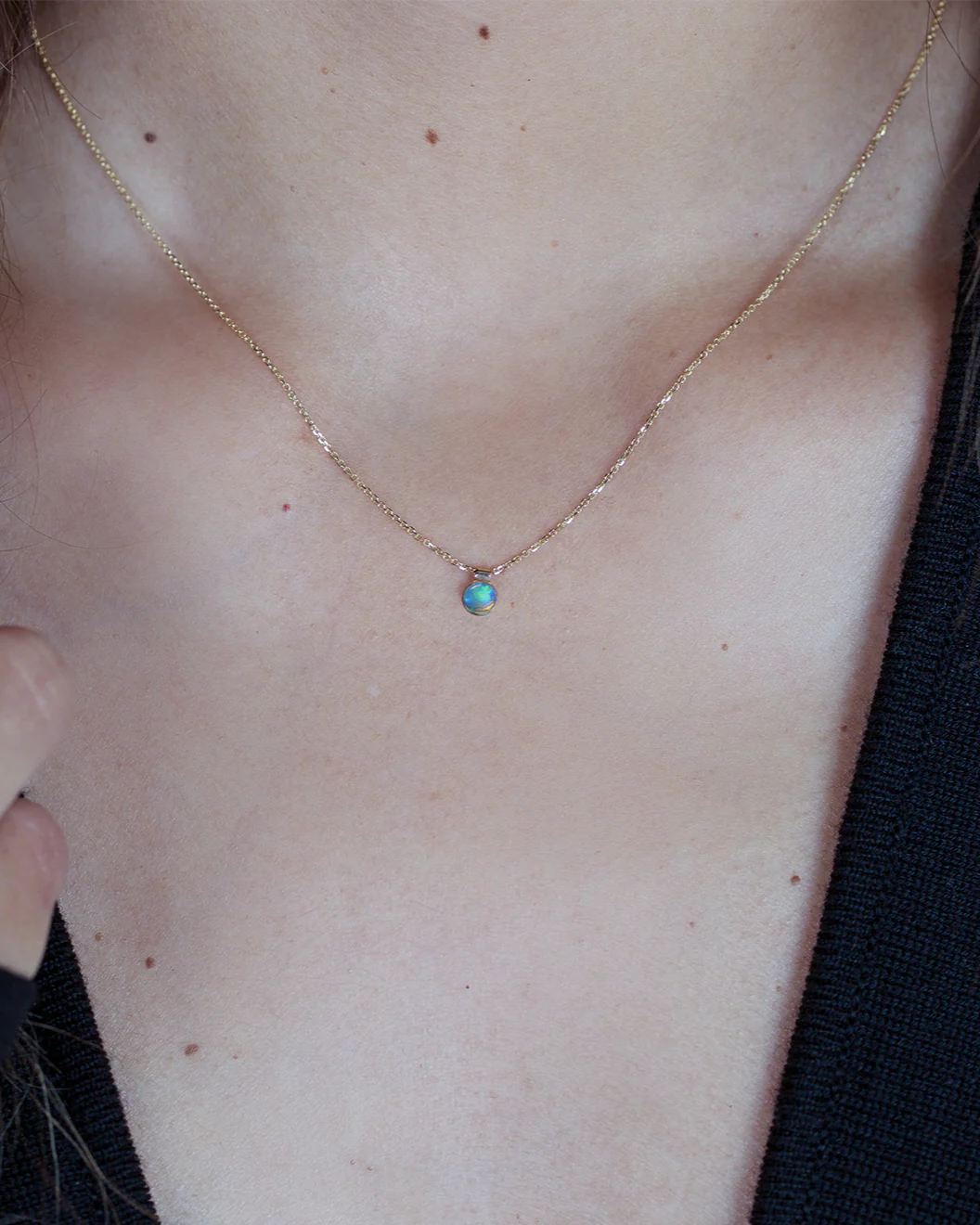 Solo Necklace, Birthstone by White/Space - At Present Jewelry