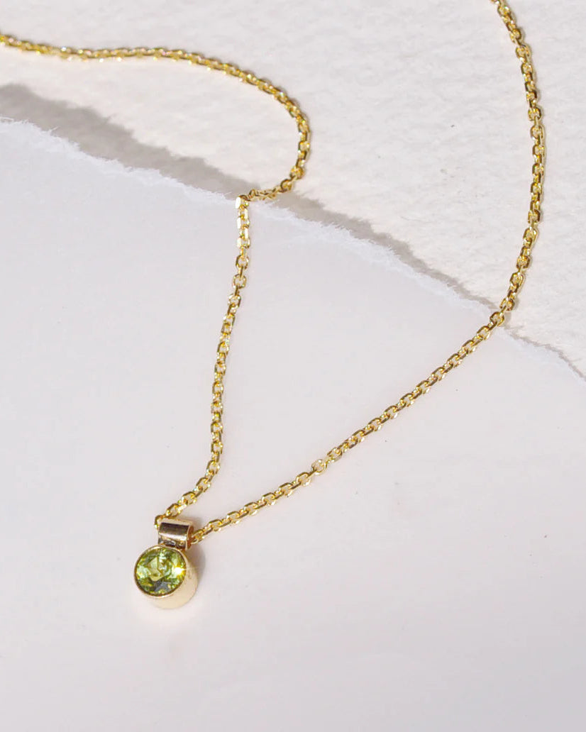 Solo Necklace, Birthstone by White/Space - At Present Jewelry